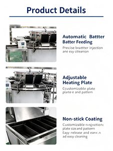 เครื่องทำวาฟเฟิลไฟฟ้าอัตโนมัติ รุ่นใหม่ ใช้งานง่าย ยี่ห้อ Thong <span class=keywords><strong>Muan</strong></span> Machinetaitaiyaki พร้อมอุปกรณ์อบกรวยสแตนเลส - Product Image 6