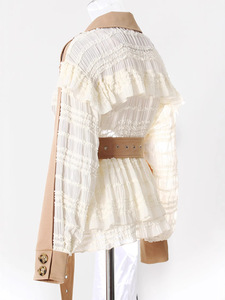 2025 femmes printemps Design sens manteau Niche dentelle couture avancée taille manteau mince <span class=keywords><strong>court</strong></span> costume <span class=keywords><strong>Trench</strong></span> manteau - Product Image 5