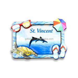 Imán de Refrigerador Personalizado con Marco de Fotos Coleccionable de San Vicente, Recuerdo de Viaje, Souvenir Vacacional, MDF, para Viajes a San Vicente - Product Image 1
