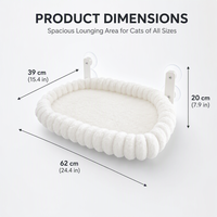 Perchoir pliable pour chat à fixer sur fenêtre avec 4 ventouses robustes, housse amovible en fausse fourrure de lapin, hamac personnalisable OEM ODM