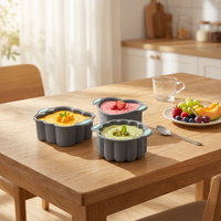 Lot de 3 moules de cuisson en silicone antiadhésifs, petits moules à gâteaux pour friteuse à air et cuisson vapeur, réutilisables et faciles à démouler pour muffins, crèmes anglaises, œufs