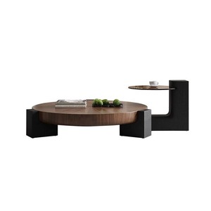 Tavolino <span class=keywords><strong>da</strong></span> Caffè Rustico in Noce, Tavolino Rotondo in Legno <span class=keywords><strong>Vintage</strong></span>, <span class=keywords><strong>Tavolini</strong></span> <span class=keywords><strong>da</strong></span> Caffè di Lusso - Product Image 5