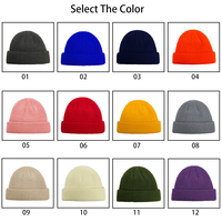Bonnet de pêcheur tricoté à revers court en gros, personnalisable avec logo de marque privée, 100% acrylique, motifs camouflage, à carreaux, fruits, nœuds, dessins animés