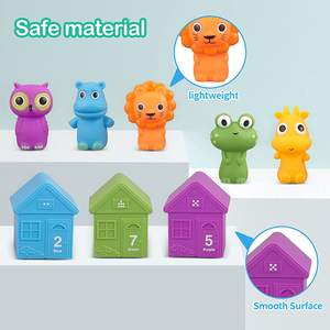 Juguete educativo Montessori para niños pequeños, marionetas <span class=keywords><strong>de</strong></span> <span class=keywords><strong>dedo</strong></span> <span class=keywords><strong>de</strong></span> silicona sensorial, juguetes <span class=keywords><strong>de</strong></span> conteo <span class=keywords><strong>de</strong></span> animales <span class=keywords><strong>de</strong></span> granja a juego, Material plástico - Product Image 5