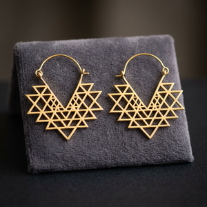 Mayorista de Joyería de Latón de la India, Pendientes de Aro Estilo Boho, Joyería Tribal - Product Image 3