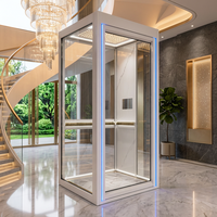 Cabine de Elevador de Metal com Acabamento Fosco para Interiores de Vilas Privadas, Elevador Residencial com Design Moderno e Luxuoso