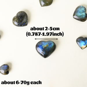 Piedra de Labradorita Pulida en Forma de Corazón, Cristal con Destello Azul, para Sanación, Venta al Por Mayor - Product Image 3