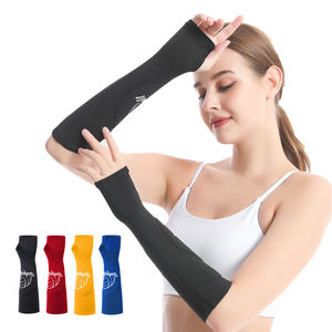 Manguito de compresión deportivo para brazo, con protección UV y efecto refrescante, estilo cubierto y soporte extendido para codo, para voleibol, béisbol y ciclismo - Product Image 2