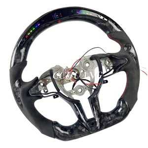 Volante de fibra de carbono forjado LED de cuero Alcantara personalizado para <span class=keywords><strong>Hyundai</strong></span> Elantra N I30N I20N N Lines de 2019-2025 - Product Image 2