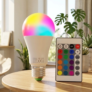Bombilla LED Inteligente Fxpot de Alta Calidad, Precio de Fábrica, RGBW Regulable, CRI 80, Garantía de 2 Años, E26/E27/B22, AC 85-265V, 10W - Product Image 1