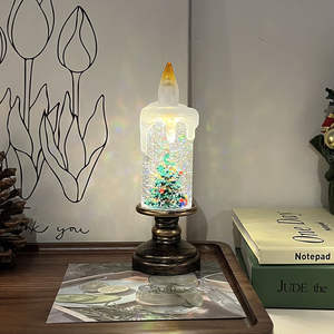 Mayorista Pequeño Libro Rojo Navidad Nieve Resplandor Noche Luz Cristal Vela LED Fuente de Luz Regalo de Navidad - Product Image 6