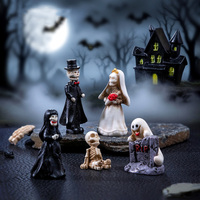 Mini-têtes de morts en résine pour Halloween, décorations de table, figurines de squelettes en résine DIY, ornements artisanaux pour Halloween