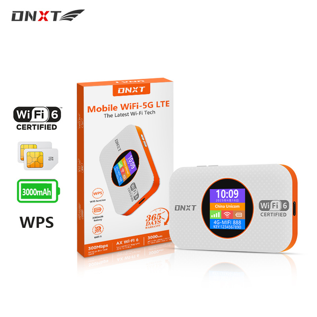 DNXT MF967 Pocket Mifi WiFi 6 4G LTE Portable Wireless Router With 3000mAh Battery Outdoor SIM CARD Slots Mini Wifi Router