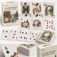 Cartes à jouer personnalisées pour mariage, motif floral aquarelle, jeu de poker, papier d'art 300 g/m², boîte à rabat pour cadeau