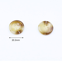 Kancing Resin Bulat 4 Lubang Warna Khaki dengan Urat Putih, Polesan Klasik untuk Jas, Kemeja, Kardigan, Mantel