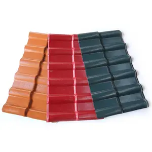 Tejas de PVC de resina sintética plástica colorida/tejas de techo para Villa ASA PVC hoja de techo española