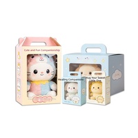 Boîte d'emballage personnalisée pour jouets en peluche avec fenêtre transparente en PVC, boîte cadeau en carton pour poupées avec poignée pour l'affichage des ours en peluche