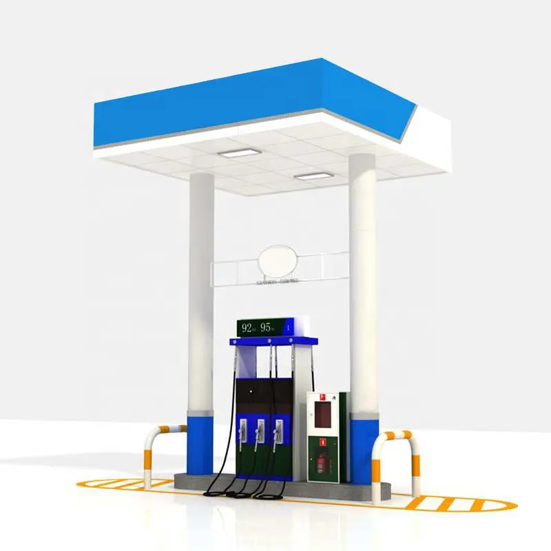 Benzine Gas Station Dak Structuur Solar Gas Stations