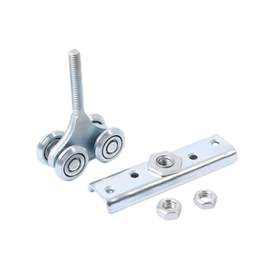 Chariot suspendu argent piste <span class=keywords><strong>coulissante</strong></span> rouleau suspendu <span class=keywords><strong>porte</strong></span> de grange <span class=keywords><strong>Rail</strong></span> chariot roue avec roulement <span class=keywords><strong>porte</strong></span> piste rouleau - Product Image 4