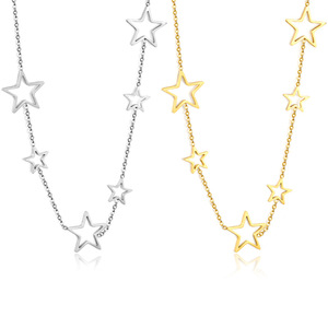 Hollow <b>Star</b> Necklace Zinc Alloy Chain Clavicle Jewelry For Women Gift Fashion Minimalist <b>Design</b> Summer Wearable Accessory - Product Image 1
