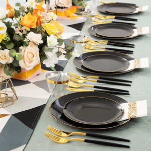 Disposables Plastic Food Plates Round Plastic Plates for Weddings and Parties