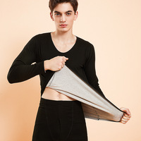 Nouvel ensemble de sous-vêtements thermiques en cachemire épais pour homme et femme - Doublure polaire brossée amincissante à col rond avec soutien lombaire