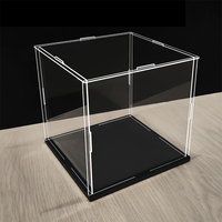 Boîte de présentation pliable en acrylique sur mesure avec base noire anti-poussière pour modèles de voitures et objets de collection - Écologique et durable