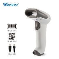 Lecteur de codes-barres 1D/2D, machine de lecture de codes QR, filaire USB pour système de point de vente, supermarchés, stock