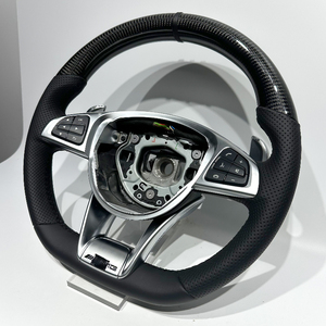 Volante de Cuero Personalizado en Fibra de Carbono para <span class=keywords><strong>Mercedes</strong></span> <span class=keywords><strong>Benz</strong></span> CLA CLS E300 W205 W204 W222 C63 GLA GLC A45 E63 S63 G63 - Product Image 4