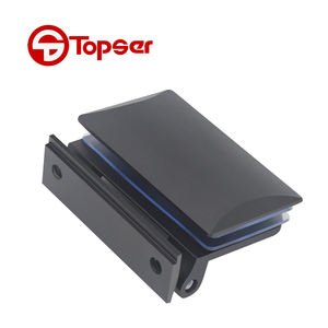 Dinding Mount kaca pintu partisi engsel geser tanpa bingkai kaca pintu Pivot Casting Aluminium engsel penjepit perangkat keras - Product Image 3