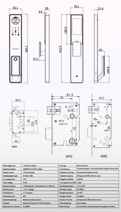 Technologie de traitement CNC Locstar Écran large de 4,5 pouces Vidéo-interphone 3D avec caméra et empreinte digitale Serrure de porte intelligente <span class=keywords><strong>WIFI</strong></span> - Product Image 6
