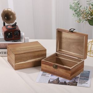 Wooden Jewelry <b>Box</b> Rectangular Flip Top <b>Lockable</b> Storage <b>Box</b> For Home Use Gift Packaging - Product Image 1