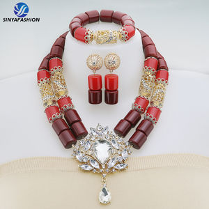 Sinya luxe perles noires ensembles de bijoux pour mariée nigériane haute qualité or fantaisie femmes africaines fête de mariage <span class=keywords><strong>tenue</strong></span> de fiançailles - Product Image 5