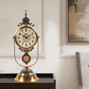 European Style Table <b>Clock</b> Quartz <b>Movement</b> Circular Decorative Desk <b>Clock</b> Home Ornamental Timepiece - Product Image 2