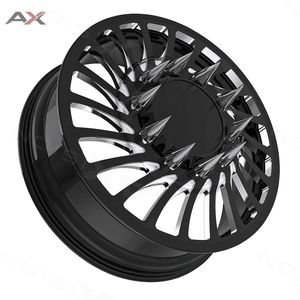 Rines DRW de Aluminio Forjado 24x14 24x8.25 26x16 26x8.25 8x200 8x210 Negros Fresados con Puntas para Ford F350 Chevy Silverado 3500 - Product Image 1