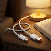 Cable USB a USB C Trenzado Blanco de Carga Rápida Toocki 6A 66W, Cable de Carga Tipo C de Varias Longitudes, Cable de Datos para Teléfono, Auto y Oficina