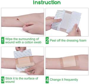 10 सेमी * बोतलबंद उच्च अवशोषण घाव भरने वाली त्वचा रंग सिलिकॉन जेल चिपकने वाला फोम ड्रेसिंग - Product Image 3