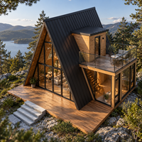 Maisons conteneurs préfabriquées duplex à deux étages, de type A-frame, avec 1 à 3 chambres