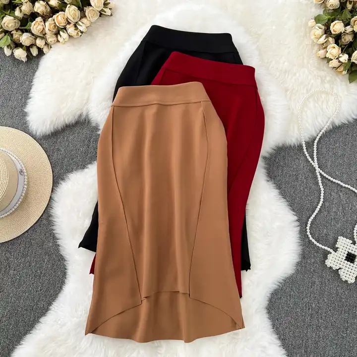 Women's Fall Winter Skirts 2024 High Waisted Ruched Mini Skirts Casual  Asymmetrical Hem Wrap Short Pencil Skirt - Walmart.com