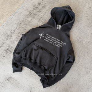 Sudadera con Capucha Oversize de Algodón Vintage para Hombre, Estilo Y2K, con Efecto Desgastado Ácido, de Diseñador, para Invierno - Product Image 1