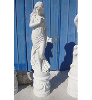 Décoration de jardin personnalisée grandeur nature Sculpture d'art grec Statue de femme en pierre de marbre