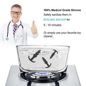 Sexbay أمازون تبيع المكونات الشرجية الطبية على شكل رصاصة من السيليكون على شكل رصاصة والذكور والأنثى مقاسات - Product Image 4