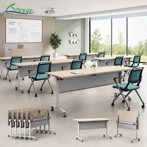Table de formation rectangulaire Offre Spéciale Officeworks avec table pliante de table de classe d'étudiant de roues pour la formation et la salle de réunion - Product Image 1