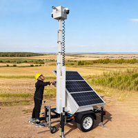 Remolque Móvil Pequeño con CCTV Solar y Logotipo Personalizado para Monitoreo de Obras de Construcción