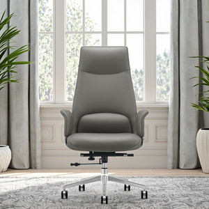 Silla de Conferencia Moderna, Ergonómica y Transpirable de Cuero con Altura Ajustable y Reposacabezas Fijo - Product Image 1