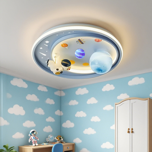 Morden 50cm dẫn ánh sáng trần cho trẻ em của phòng nghiên cứu 62W phim hoạt hình Phi Hành Gia chủ đề 3 màu sắc điều khiển từ xa phòng ngủ đèn trần - Product Image 4