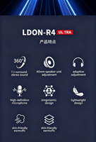 Casque filaire LDON X3 à latence nulle, adapté aux jeux quotidiens et à tous les types d'e-sport, interface USB universelle pour ordinateur