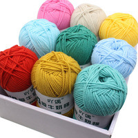 Wholesale 4 Ply Cotton Yarns 50% Milk Cotton and 50% Acrylic Blended Hand Knitting for Women Sweater Scarf Yarns 50g Per Ball