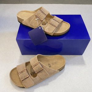 Pantuflas de Cuero de Vaca de Primera Calidad Bk Aarizonatop, de Doble Hebilla, Suela Suave, Abiertas, para Hombre y Mujer, Comodidad al Aire Libre - Product Image 1