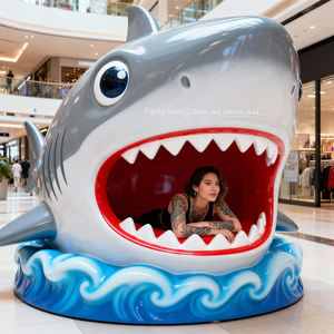 Vente flash Grande sculpture de requin en fibre de verre personnalisée pour intérieur/extérieur, accessoire interactif, décoration d'animaux marins, aquariums, parcs à thème - Product Image 2